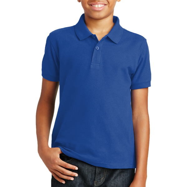 Port Authority Youth Core Classic Pique Polo, True Royal, Front view
