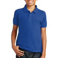 Port Authority Youth Core Classic Pique Polo, True Royal, Front view