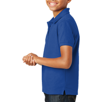 Port Authority Youth Core Classic Pique Polo, True Royal, Left Sleeve view