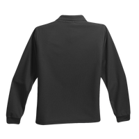 Port Authority Youth Long Sleeve Silk Touch Polo, Black, Back view