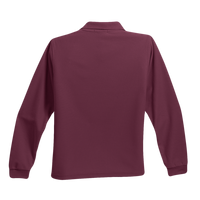 Port Authority Youth Long Sleeve Silk Touch Polo, Burgundy, Back view