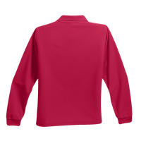 Port Authority Youth Long Sleeve Silk Touch Polo, Red, Back view