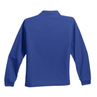 Port Authority Youth Long Sleeve Silk Touch Polo, Royal, Back view