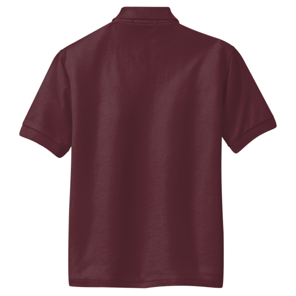 Port Authority Youth Silk Touch Polo, Burgundy, Back view