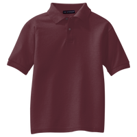 Port Authority Youth Silk Touch Polo, Burgundy, Front view