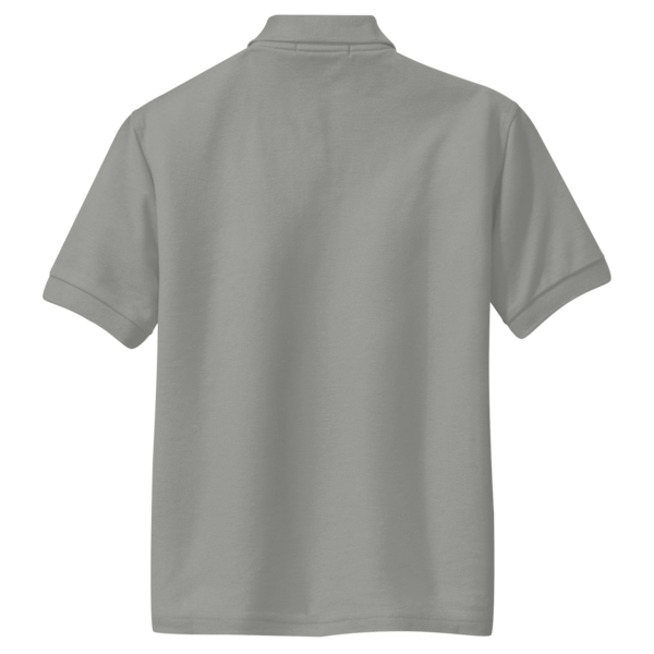 Port Authority Youth Silk Touch Polo, Cool Grey, Back view