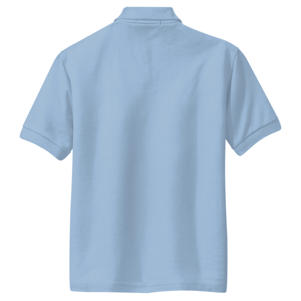 Port Authority Youth Silk Touch Polo, Light Blue, Back view