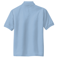 Port Authority Youth Silk Touch Polo, Light Blue, Back view
