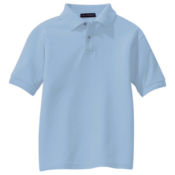 Port Authority Youth Silk Touch Polo, Light Blue, Front view