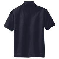 Port Authority Youth Silk Touch Polo, Navy, Back view