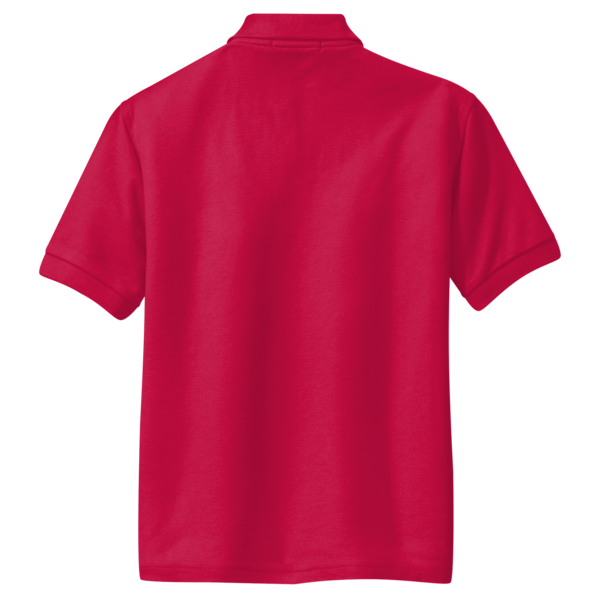 Port Authority Youth Silk Touch Polo, Red, Back view