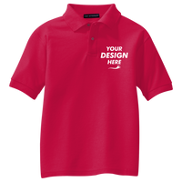 Port Authority Youth Silk Touch Polo, Red, Front view, Mockup
