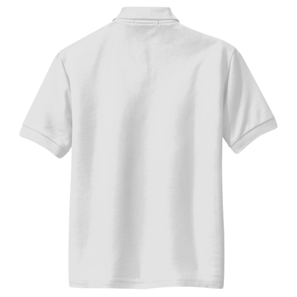 Port Authority Youth Silk Touch Polo, White, Back view