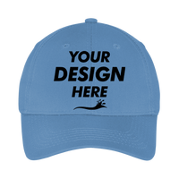 Port Authority Youth Six Panel Twill Cap, Carolina Blue, Front view, Mockup