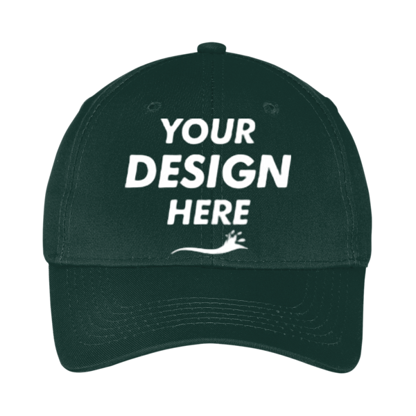 Port Authority Youth Six Panel Twill Cap, Hunter, Front view, Mockup