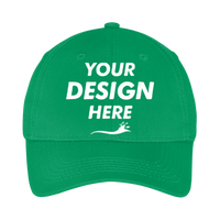 Port Authority Youth Six Panel Twill Cap, Kelly Green, Front view, Mockup