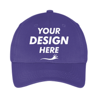 Port Authority Youth Six Panel Twill Cap, Purple, Front view, Mockup
