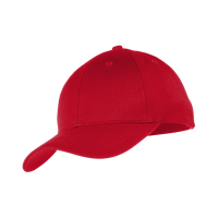 Port Authority Youth Six Panel Twill Cap, Red, Left Side view
