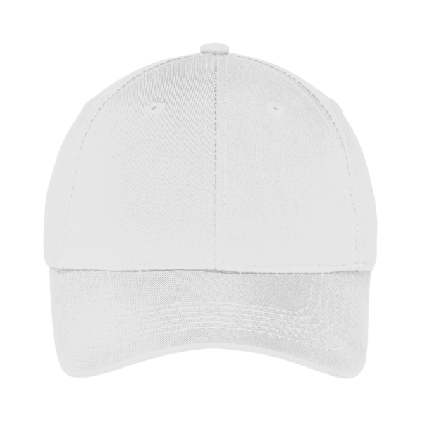 Port Authority Youth Six Panel Twill Cap, White, Front view
