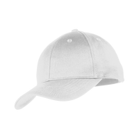 Port Authority Youth Six Panel Twill Cap, White, Left Side view