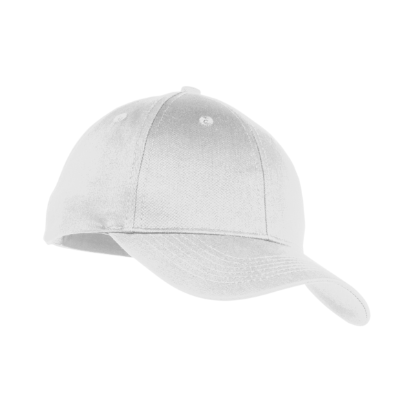Port Authority Youth Six Panel Twill Cap, White, Right Side view