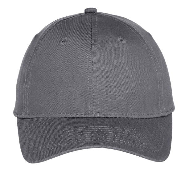 Port Authority Youth Six Panel Unstructured Twill Cap, Charcoal, Front view