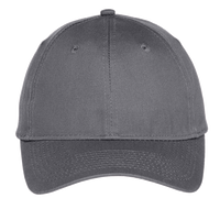 Port Authority Youth Six Panel Unstructured Twill Cap, Charcoal, Front view
