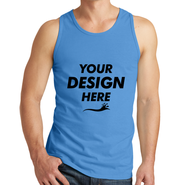 Port & Co Beach Wash ® Garment Dyed Tank, Blue Moon, Front view, Mockup