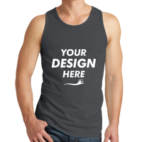 Port & Co Beach Wash ® Garment Dyed Tank, Coal, Front view, Mockup