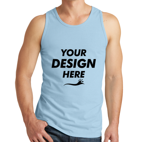 Port & Co Beach Wash ® Garment Dyed Tank, Glacier, Front view, Mockup