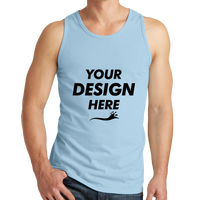 Port & Co Beach Wash ® Garment Dyed Tank, Glacier, Front view, Mockup