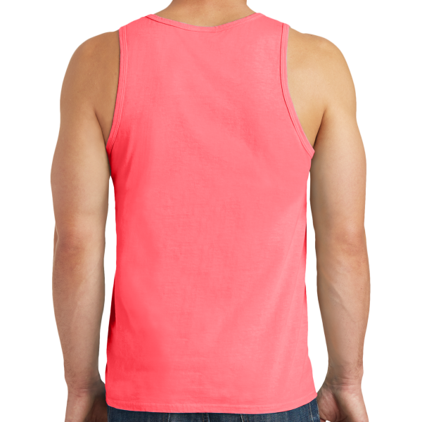 Port & Co Beach Wash ® Garment Dyed Tank, Neon Coral, Back view
