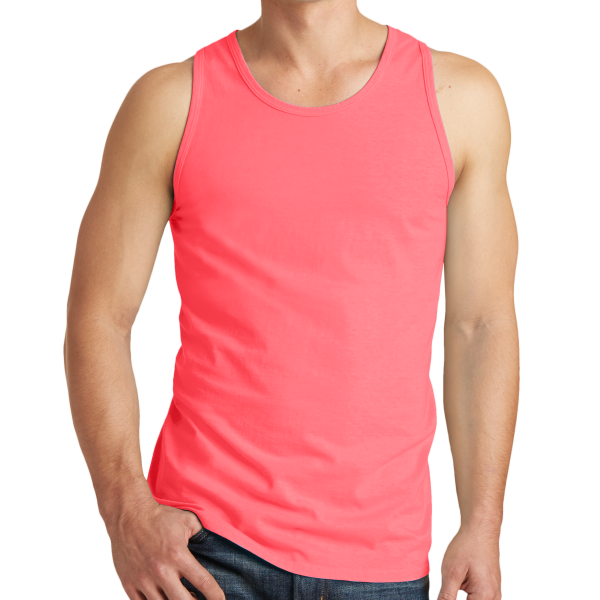 Port & Co Beach Wash ® Garment Dyed Tank, Neon Coral, Front view