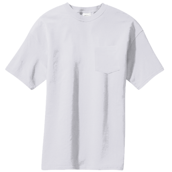Port & Co Core Blend Pocket Tee, Ash, Front view