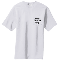 Port & Co Core Blend Pocket Tee, Ash, Front view, Mockup
