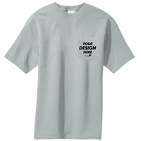 Port & Co Core Blend Pocket Tee, Athletic Heather, Front view, Mockup