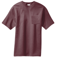 Port & Co Core Blend Pocket Tee, Athletic Maroon, Front view