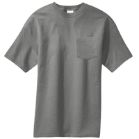 Port & Co Core Blend Pocket Tee, Charcoal, Front view