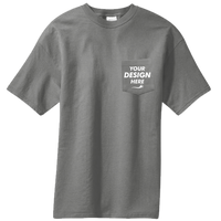 Port & Co Core Blend Pocket Tee, Charcoal, Front view, Mockup