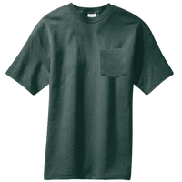 Port & Co Core Blend Pocket Tee, Dark Green, Front view