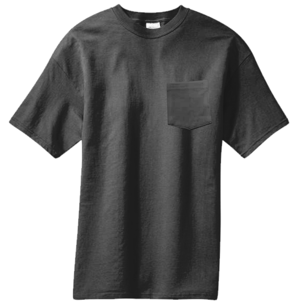 Port & Co Core Blend Pocket Tee, Jet Black, Front view