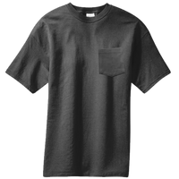 Port & Co Core Blend Pocket Tee, Jet Black, Front view
