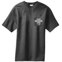 Port & Co Core Blend Pocket Tee, Jet Black, Front view, Mockup