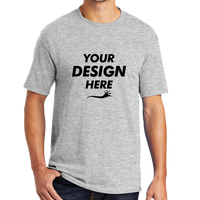 Port & Co Core Blend Tee, Ash, Front view, Mockup