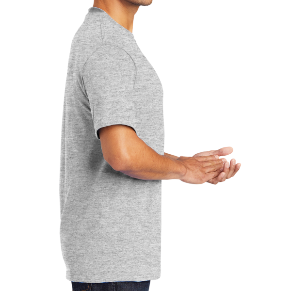 Port & Co Core Blend Tee, Ash, Right Sleeve view