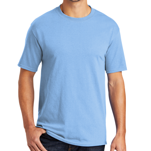 Port & Co Core Blend Tee, Light Blue, Front view