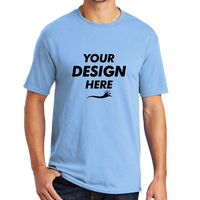 Port & Co Core Blend Tee, Light Blue, Front view, Mockup