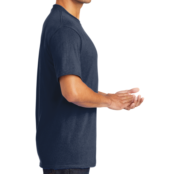 Port & Co Core Blend Tee, Navy, Right Sleeve view