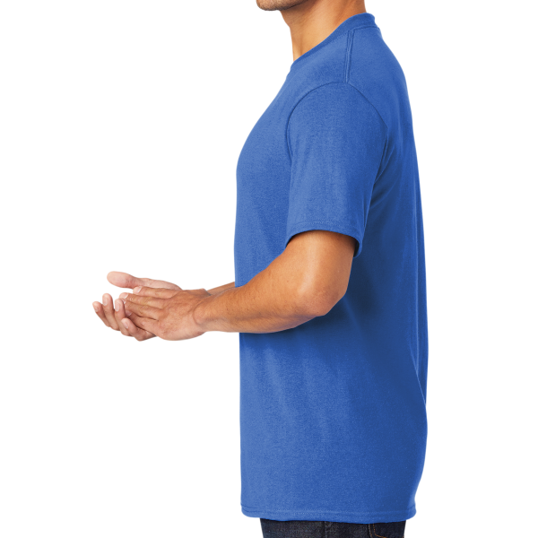 Port & Co Core Blend Tee, Royal, Left Sleeve view