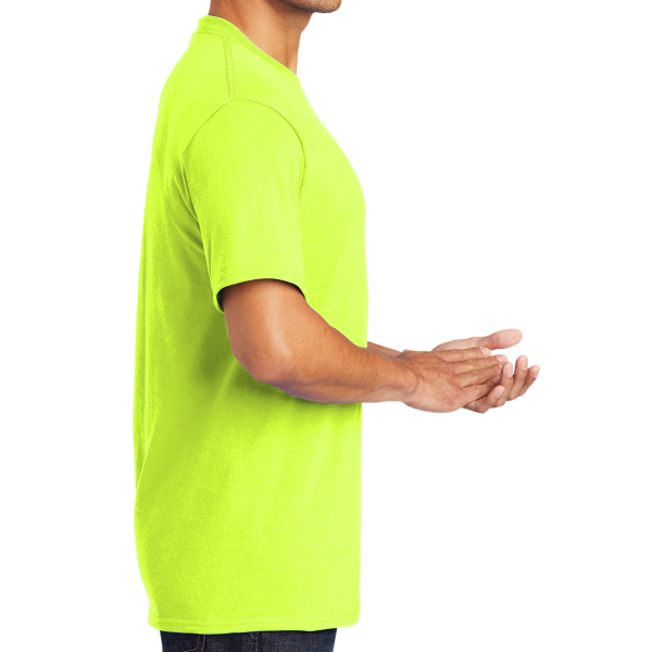 Port & Co Core Blend Tee, Safety Green, Right Sleeve view